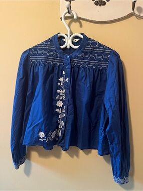 Zara embroidered blouse